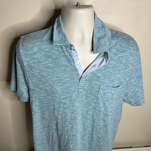Faherty polo shirt mens size large blue